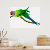 Plum Headed Parakeet Parrot Print ポスター (キッチン)