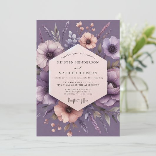 Plum Impressionist Flora Wedding 招待状 (スタンド正面)