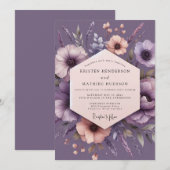 Plum Impressionist Flora Wedding 招待状 (正面/裏面)