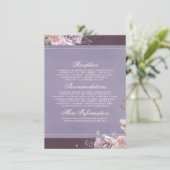 Plum Lilac and Mauve Wedding Info for Guests エンクロージャーカード (スタンド正面)
