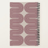 Plum Lombard Wavy Lines Modern Custom Notebook ノートブック (裏面)
