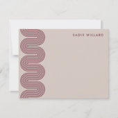 Plum Lombard Wavy Lines Modern Stationery Card ノートカード (正面)