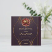Plum Lotus Bridal Shower Invitation シーズンカード (スタンド正面)