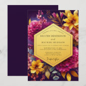 Plum Luminous Bloom Wedding 招待状 (正面/裏面)