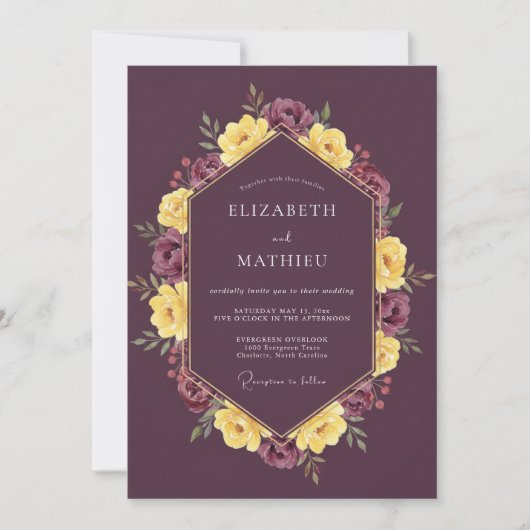 Plum Lustrous Harvest Wedding 招待状 (正面)