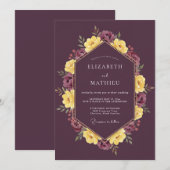 Plum Lustrous Harvest Wedding 招待状 (正面/裏面)