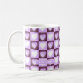 Plum Mauve Celestial Hearts Valentine’s Gift コーヒーマグカップ (左)