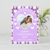 Plum Mauve Celestial Hearts Valentine’s Gift Photo シーズンカード (スタンド正面)