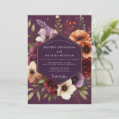 Plum Moody Botanical Wedding 招待状 (スタンド正面)