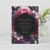 Plum Moody Flora Wedding 招待状 (スタンド正面)