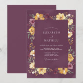 Plum Moody Harvest Wedding 招待状 (正面/裏面)