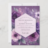 Plum Mystical Bloom Wedding 招待状 (正面)