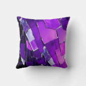 Plum Noir Glitch Glam Metallic Texture クッション (裏面)