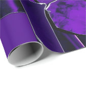 Plum Noir Glitch Glam Metallic Texture ラッピングペーパー (ロールコーナー)
