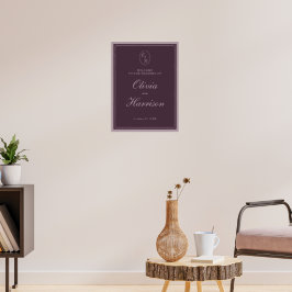 Plum Old Money Wedding Welcome Sign ポスター