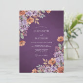 Plum Painterly Blossom Wedding 招待状 (スタンド正面)