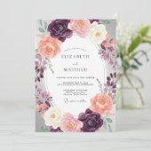 Plum Painterly Romantic Wedding 招待状 (スタンド正面)