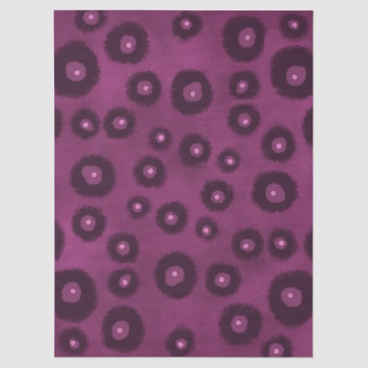 Plum Purple Abstract Circles Dots Decoupage 薄葉紙 (正面)