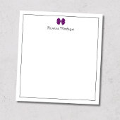 Plum Purple Bow Border Script Custom Name Script ノートパッド