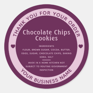 Plum Purple Cottage Law Ingredient Cookie Sticker ラウンドシール