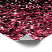 Plum Purple Dress Faux Glitter Sweet 16 Welcome ポスター (角)