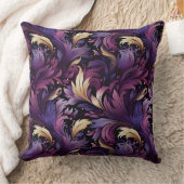 Plum Purple Gold Ornate Baroque クッション (ブランケット)