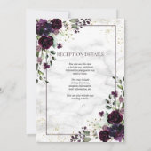 Plum Purple Gold Watercolor Marble Fall Reception 招待状 (裏面)