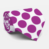 Plum Purple Polka Dots on White Custom Necktie ネクタイ (ロール)