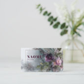 Plum Purple Rose Floral and Misty Garden 名刺 (スタンド正面)