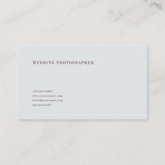 Plum Purple Rose Floral and Misty Garden 名刺 (裏面)