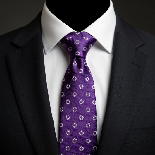 Plum Purple & White Polka Dot  ネクタイ