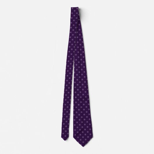 Plum Purple & White Polka Dot  ネクタイ (裏面)