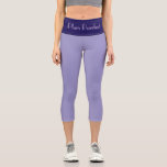 "PLUM PURRFRCT" Custom High-Waisted Capri Pants カプリレギンス<br><div class="desc">Customizable Purple High-Waisted Capri Pants. Step into statement-making style with the "PLUM PURRFECT" High-Waisted Capri Pants from the WOMEN'S APPAREL COLLECTION—where confidence meets customization. Featuring a sleek, sculpting fit, these capris feature soft lavender leggings and a royal plum high-waistband, and cooling lavender text that’s uniquely yours (only text is customizable)....</div>