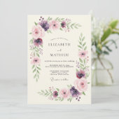 Plum Rose Botanical Romance Wedding 招待状 (スタンド正面)