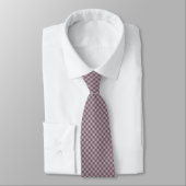 Plum Rose Checkered Pattern - Neck Tie ネクタイ (タイ)