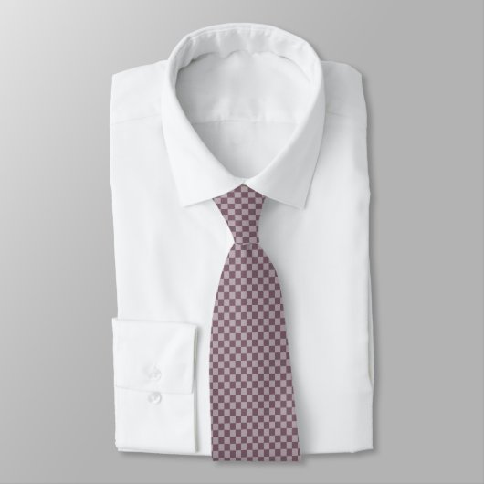 Plum Rose Checkered Pattern - Neck Tie ネクタイ (タイ)