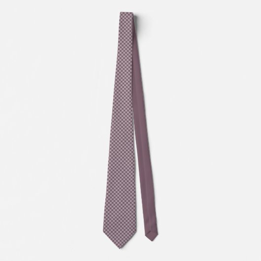 Plum Rose Checkered Pattern - Neck Tie ネクタイ (正面)