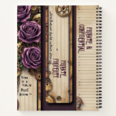 Plum Roses Industrial Steampunk Journal ノートブック (裏面)