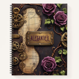 Plum Roses Industrial Steampunk Journal ノートブック