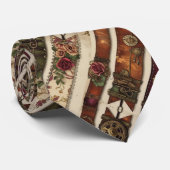 Plum Roses Mechanical Steampunk  ネクタイ (ロール)