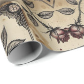 Plum Roses Mechanical Steampunk  ラッピングペーパー (ロールコーナー)