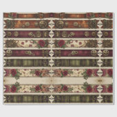 Plum Roses Mechanical Steampunk Wrapping Paper ラッピングペーパー (フラット)