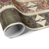 Plum Roses Mechanical Steampunk Wrapping Paper ラッピングペーパー (ロールコーナー)