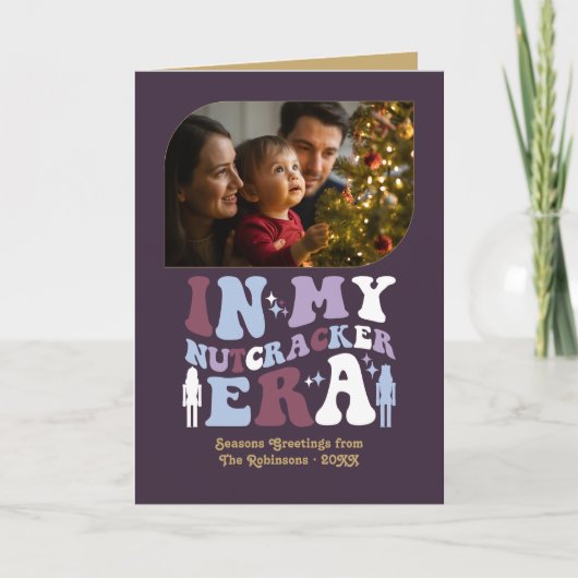 Plum Royale Fun Retro Christmas Photos シーズンカード (正面)