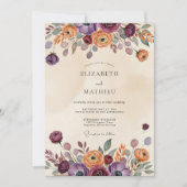 Plum Rustic Bohemian Wedding 招待状 (正面)