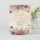 Plum Rustic Bohemian Wedding 招待状 (スタンド正面)
