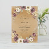 Plum Rustic Woodland Wedding 招待状 (スタンド正面)