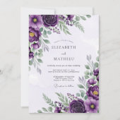 Plum Sophisticated Spring Wedding 招待状 (正面)