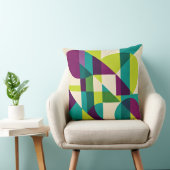 Plum Teal Geometric Abstract クッション (椅子)