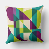 Plum Teal Geometric Abstract クッション (裏面)